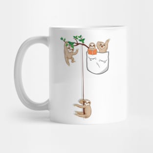 happy sloth family Habitat in Pocket Mug